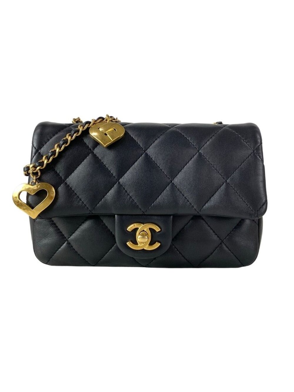 Chanel Shoulder Bag Mini Quilted Black Lambskin